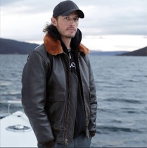 Original American cockpit Navy edition G1 Lambskin detachable real wool collar flying leather cotton lining