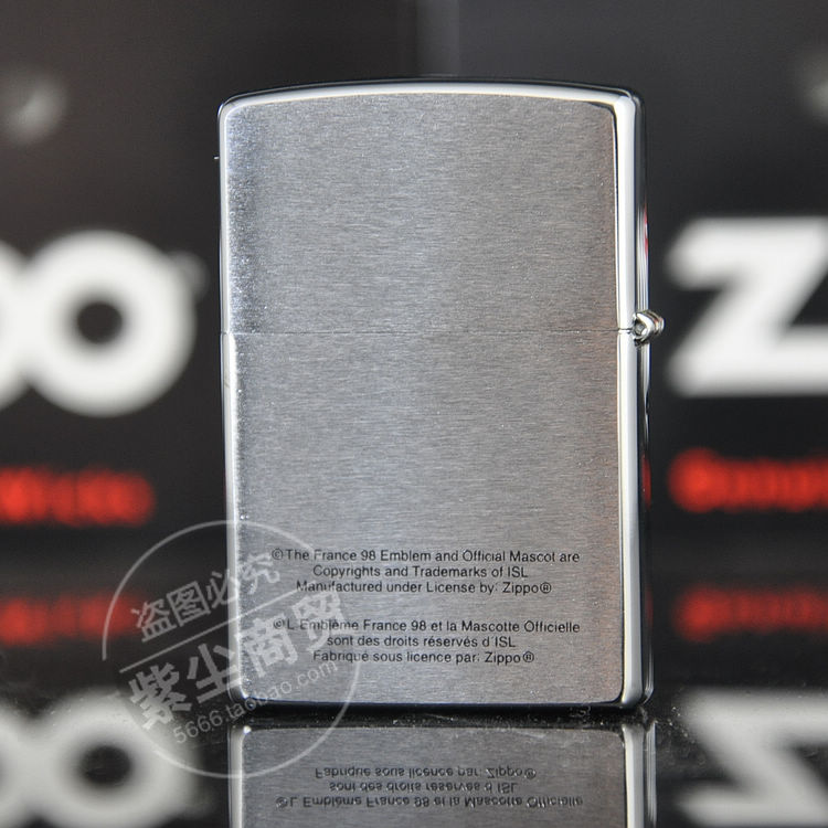 芝宝打火机正版 原装zippo 老机珍藏1998年 拉丝彩印 法国世界杯b_7折