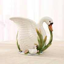 European-style Chinese Swan ceramic vase high-grade home craft decoration vase flower insert hydroponic vase cold water pot
