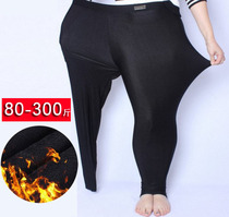 New womens pants 300kg plus velvet fat mm special size autumn one nine points high elastic fat fat mother leggings