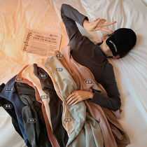 Plus velvet padded high collar base shirt womens autumn and winter slim cotton T-shirt