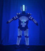 Armor luminous performance props bar nightclub performance wine supplies clothing LED colorful clothes helmet new