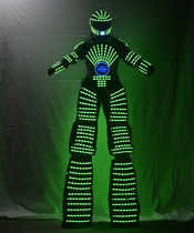 LED luminous stilts costume creative performance props nightclub bar performance armor helmet commercial performance novel program
