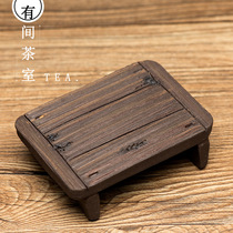 tea favor decoration boutique Yixing purple clay ke yang simulation Wood small hu dian pot Torr saucer coasters pot bearing