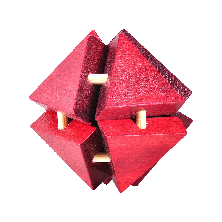 咖啡色 八面玲珑 木制精品 休闲 成人儿童益智玩具孔明锁鲁班锁