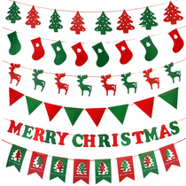 Christmas decorations Christmas letter flag flag flag hanging flag Christmas tree flag glass window hanging flag Christmas deer flag