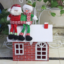 Christmas decorations mini trumpet wooden snow house snow house Christmas gift Santa snowman ornaments