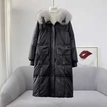 (headlayer sheep leather) Bieger Show big code leather clothes woman fat mm200 catty leather down clothes female foodie fur collar