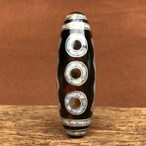 Tibetan Tianzhu Tibetan transmission inlaid silver five-eyed Tianzhu natural agate chalcedony pulp oil necklace pendant