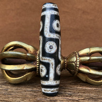 Tibetan Tianzhu inlaid with silver nine-eyed Tianzhu genuine to pure agate chalcedony pulp oil weathering clear