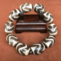 Tibetan Tantric natural Tianzhu genuine tiger tooth water pattern Tianzhu pulp thick beads Oil run weathered natural