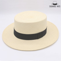 CASAARCE New products handcrafted grass with flat top Panama straw hat Ecuador imported Boater