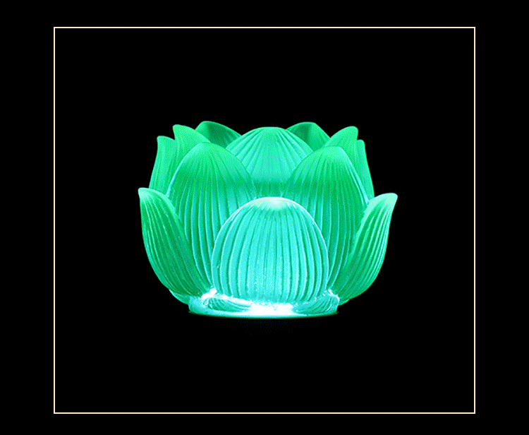 观音莲花灯佛供灯led七彩琉璃供灯插电高脚家用荷花灯长明灯佛灯