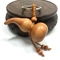 Feicheng peach wood solid gourd keychain pendant Fulu gourd handle men and women portable gift jewelry