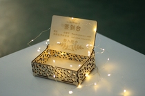 Wooden personalized custom wedding wedding birthday annual meeting graduation activity fingerprint glowing sign-in table layout supplies