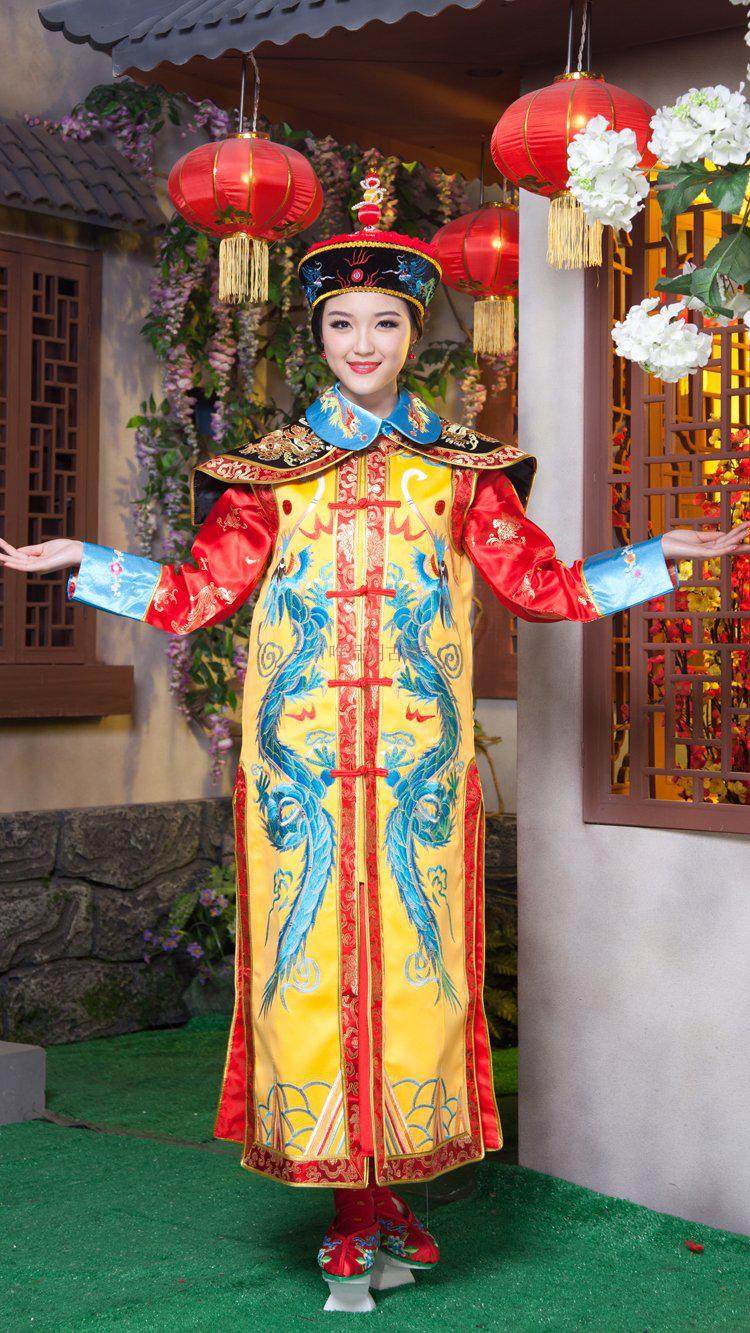 清朝乾隆雍正影视剧男女龙袍皇后服古装皇太后皇帝演出服包邮