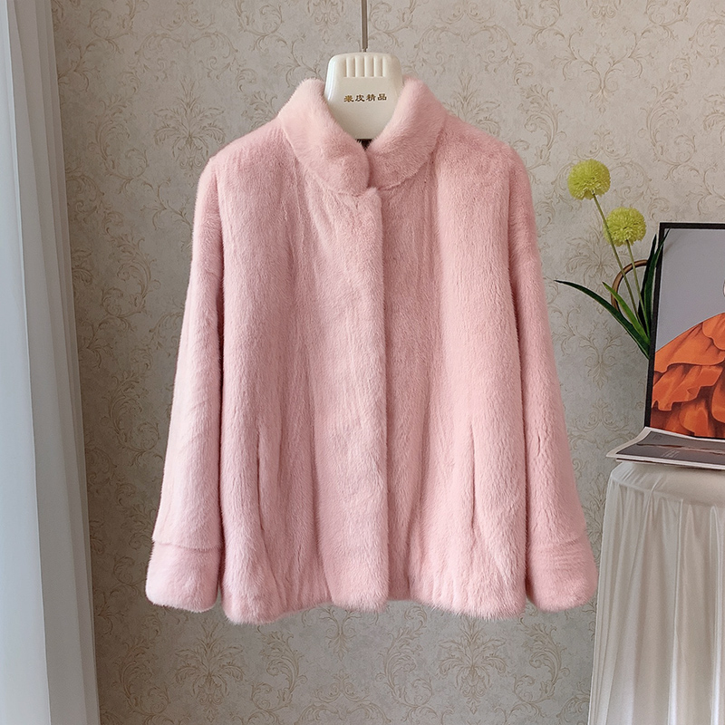 2022 new winter imported velvet mink fur coat women's whole mink short mink fur coat women's fashion stand collar - Taobao