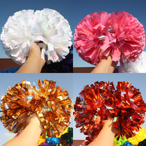 Seven-coloured cheerleading dance competition cheerleading cheerleading performance cheerleaders take flower props cheerleading and jersey