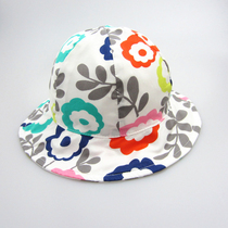 European single spring and summer new girls sun hat cotton hat childrens printing baby sun hat basin hat