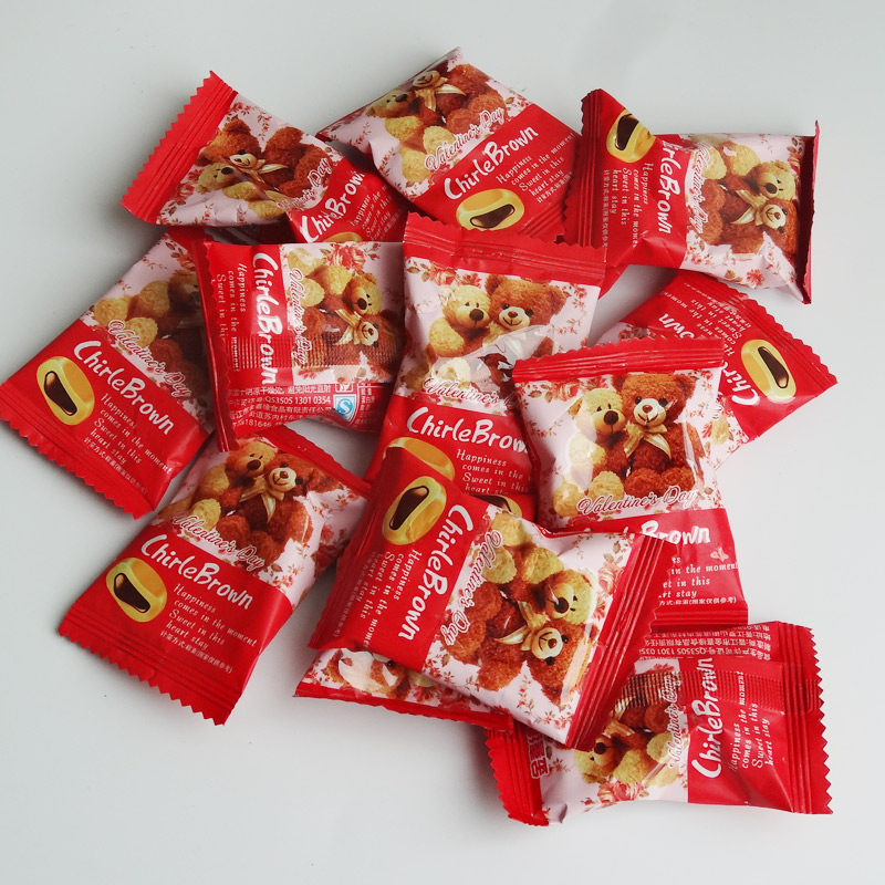 婚庆喜糖金喜缘幸福小熊司考奇硬糖散装250g