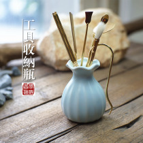 Incense Road Utensils Storage Bottle He Jia Culture Aroma Seal Incense Tools Ceramic Storage Light Blue White Available