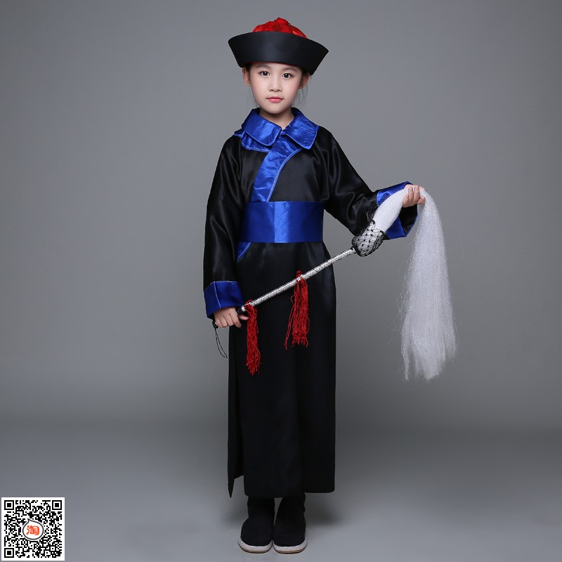 新款清朝太监总管服儿童服装侍卫服装古装儿童古装官服 演出服装