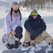 Long White Mountain ski suit rental POTPAES OUTDOOR BIG CODE SKI PANTS MALE AND FEMALE VENEER DOUBLE PLATE TIDE CARD WATERPROOF