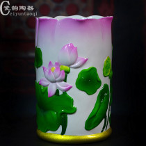 Color ceramic flower arrangement vase home flower arrangement ornament Dehua white porcelain vase handicraft Buddha supplies porcelain