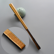 Wenwen Folding Fan Pure Handmade Jade Inlaid Ebony Vase Head Flip Wheel Fan Blank Su Gong Ultra-thin Fan