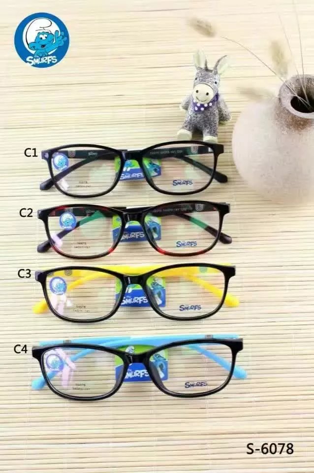>> 正品 蓝精灵儿童镜架tr90眼镜框 男女近视眼镜架 s6078 品牌