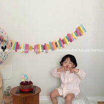 ins gold and silver rectangular vertical bar paper Lahua flag baby birthday party scene arrangement decoration hanging decoration