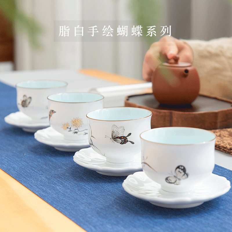 Manual sample tea cup jingdezhen ceramic cups kung fu tea set hand - made pastel master cup by patterns of small single CPU