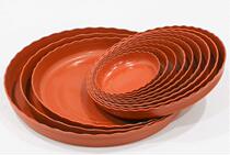 Flower Pot Trays Round Lotus Sides Plastic Flower Pots Tray Round water Saucer Red White Base Clear Bin