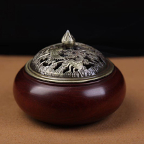 Indian lobular rosewood incense burner teahouse incense utensils solid wood home furnishings Chinese mahogany aromatherapy stove