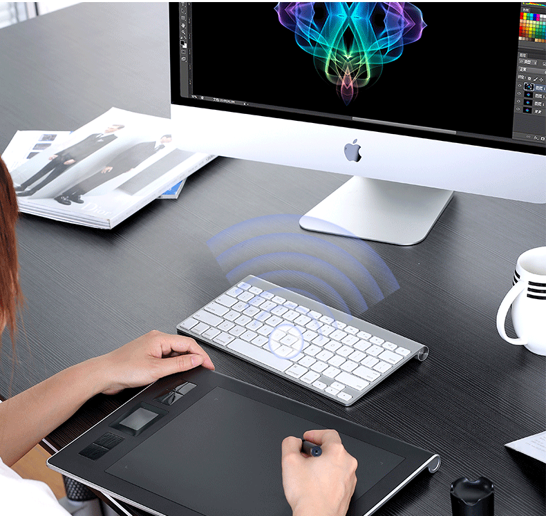 绘王dwh69无线数位板手绘板写字输入手写板电子绘图板电脑绘画板