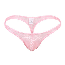 Pink lace mens thong men sexy underwear comfortable hip breather breathable underwear T pants nylon White Red Blue