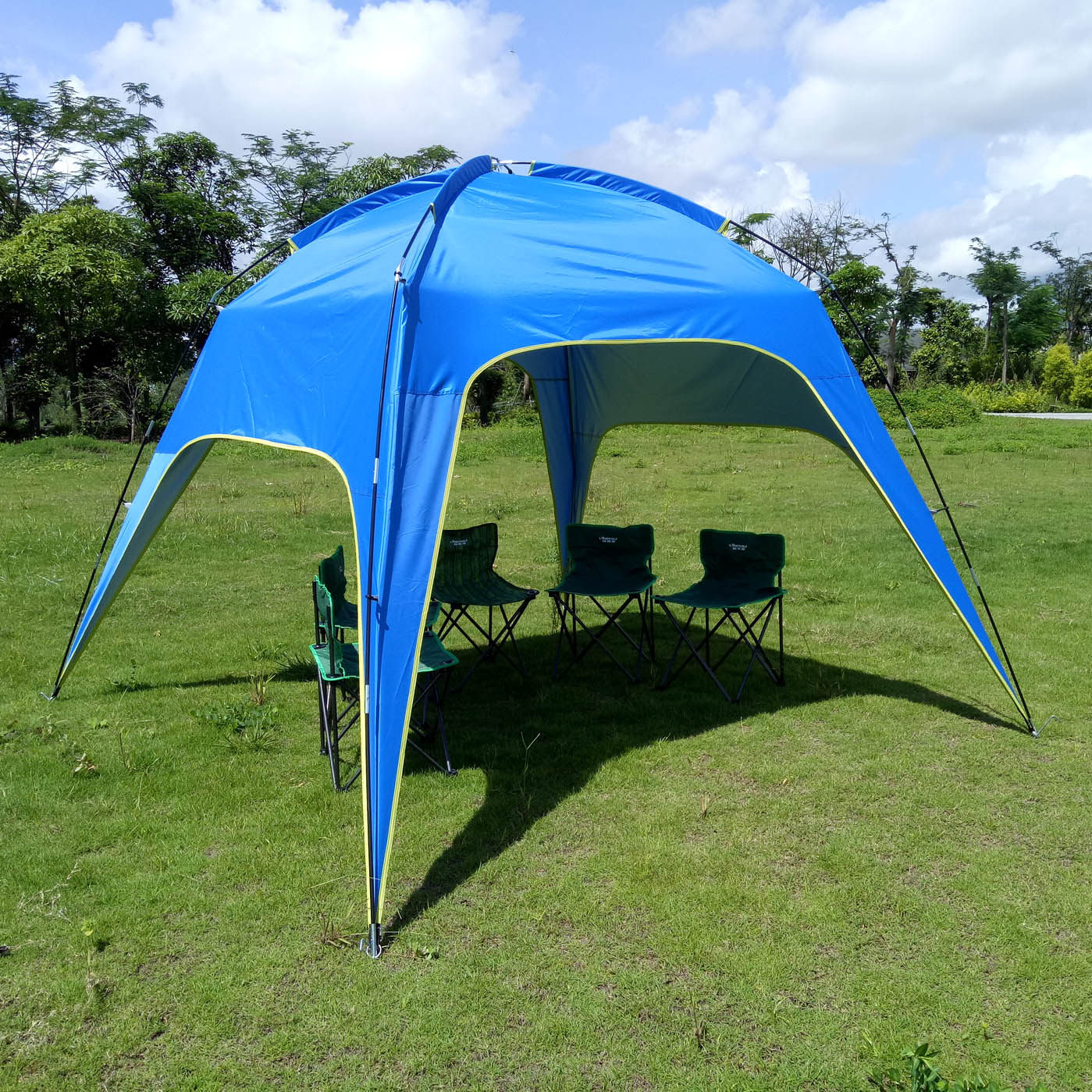 户外防雨遮阳天幕纳凉3-4人5-8人全自动双层防雨野外野营露营帐篷