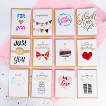 Bronzing greeting card business birthday blessings card thanks to card small card bronzed Korean creative greeting card with envelope