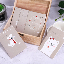 Korean creative metal retro greeting card New year birthday Thanksgiving blessing blank small card with envelope message card