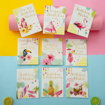 Korea Creative Birthday Blessings Thanks To Universal Children Big Cards Customize Message Mini Small Card Paper Tape Envelope