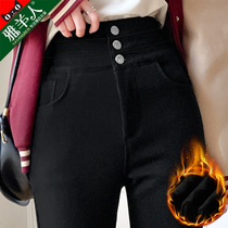 High-waisted leggings womens autumn and winter 2021 new warm mother pencils Padded cashmere pants