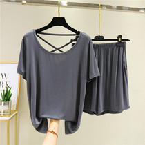 Modale Home Suits Womens Summer Shorts Suit Pyjamas Outside Wearing Loose Back T-shirt Short Sleeve Fashion Two Sets