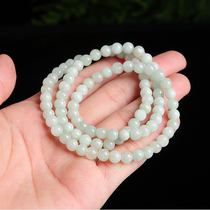 Natural Light Green Emerald Beads String Beads Necklace Myanmar A Cargo Jade Round Pearl Necklace Womens Jade Instrumental Neck Accessories