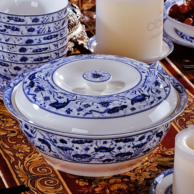 Red xin jingdezhen archaize Ming xuande mackerel algal grain harmony ceramics tableware suit porcelain suit