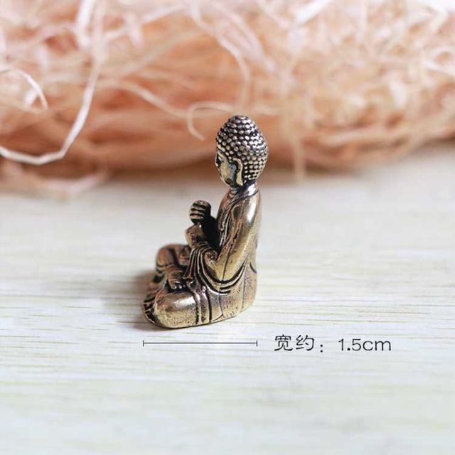 Sakyamuni Brass Buddha Pocket Buddha Ornaments Travel Worship Tathagata Buddha Statue Car Decoration Mini Sakyamuni