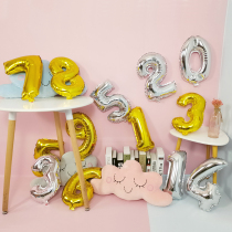 Shenzhen 0-9 Single Digital Aluminum Film Balloon Golden Silver Color Children Adult Birthday Party 520 Aluminum Film Balloons