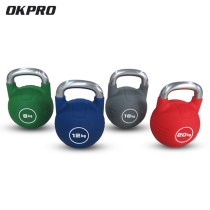 OKPRO new dazzling color version of environmental protection Pu competitive kettle bell lifting pot dumbbell private education CROSSFIT fitness equipment