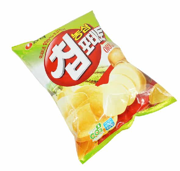 韩国农心大袋薯片原味125g 健康进口膨化零食品