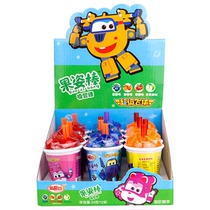 Golden rice Super flying fruit stick stick straw sugar 30g * 12 cups children fruit gel candy snacks sugar play