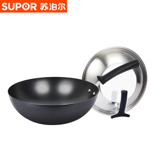 苏泊尔臻铁真不锈炒锅30/32cm家用炒菜铁锅FC30H7燃气灶适用
